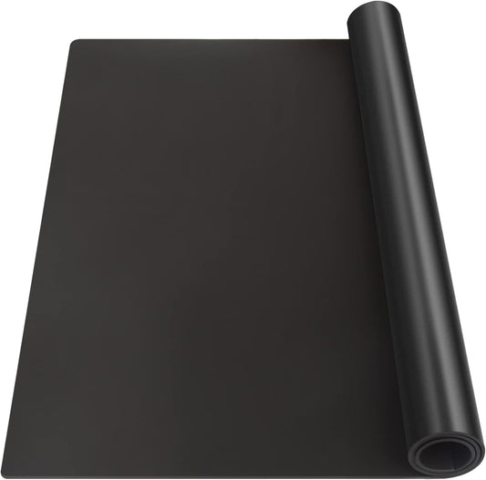 Silicone Mats for Kitchen Counter, Nonslip Silicone Mats for Crafts Countertop Protector Heat Resistant Mat (78.7” x 24” x 0.08”, Black)