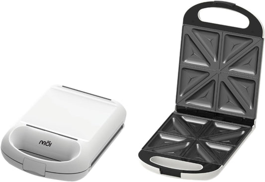 MOI 3 in 1 Sandwich Maker Press with Non-Stick Plates - Breakfast Panini Grill, Square Waffle Maker, Toaster Sandwich Press Combo with 180° Rotation & Indicator Lights - 1200W Breakfast Griller