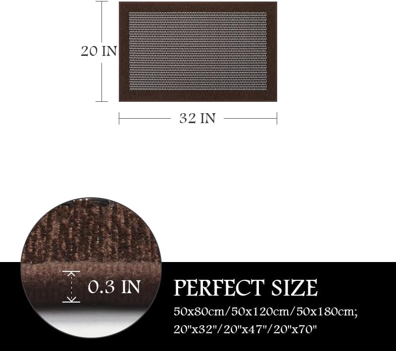 PADOOR Kitchen Rugs and Mats Non Skid Washable - Non Slip Absorbent Kitchen Runner Rugs for Floor, Machine Washable Standing Mats for in Front of Sink,Entryway,Entrance,Door(20"x32",Dark Brown)