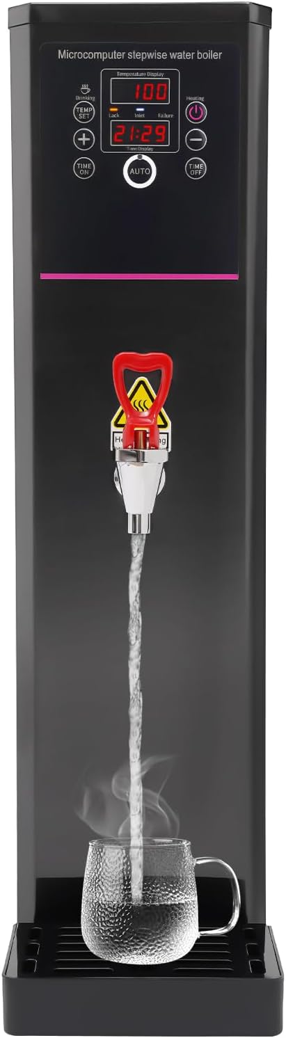 Step-Heating Commercial Hot Water Dispenser, 20L/5.28Gal Hot Water Boiler Dispenser Electric Water Pot Boiler Commercial Boiling Water Machine for Tea Coffee Shop Dessert Shop Hotel - 45L/H 3000W