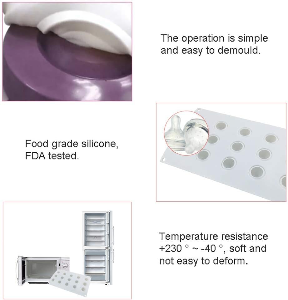 OCPO KITCHEN Mini Truffles Silicone Mold for Baking Candy, Chocolate, Cake Decoration Mold, Non-Stick & Easy Release, 3D Mini Ball Shape (15-Cavity)