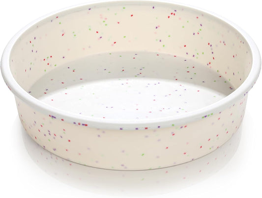 Vinino 8 Inch Silicone Round Cake Pan with Metal Reinforced Frame, Nonstick Silicone Springform Pan for Baking Suitable for Making Layers, Cheese & Chocolate Cakes