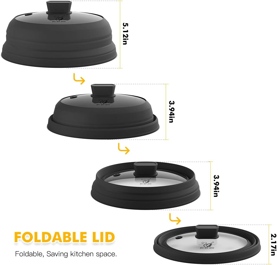 Microwave Splatter Glass Cover with Collapsible Silicone for Food Cover Plate Cover 10.8 inch with Anti-Scalding Gloves