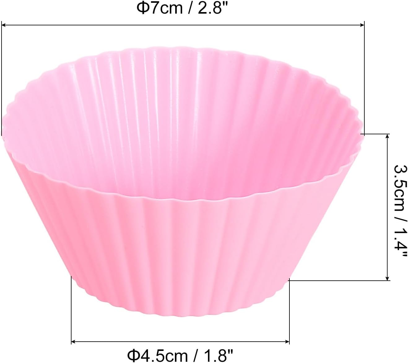 uxcell 18Pcs Silicone Cupcake Liners, Non-Stick Baking Cups, for Cooking Eggs, Baking Muffins and Make a Cake(Pink)