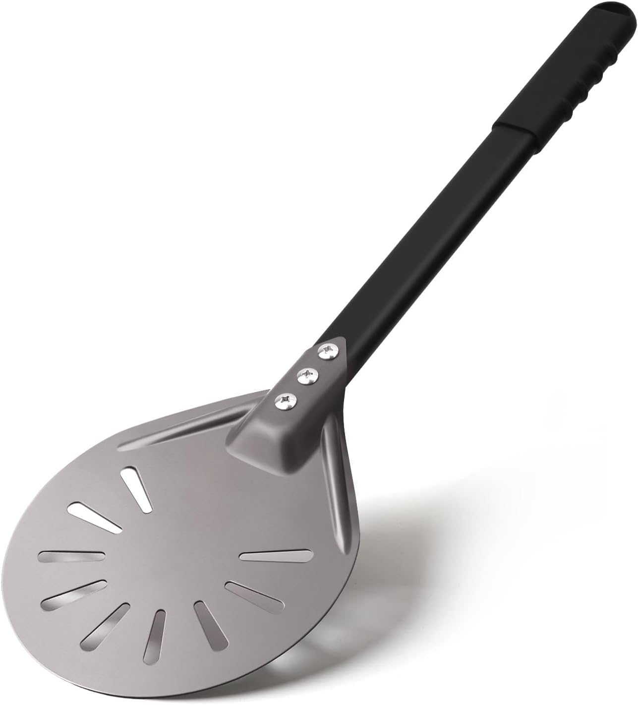 Pizza Turning Peel 6 Inch Round Aluminum Perforated Pizza Peel Turner with Metal Handle Pizza Paddle for Homemade Pizza Oven Accessories