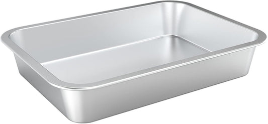 only fire Stainless Steel Baking Pan Roaster Ovens Cookie Sheet Barbeque Grilling Pan for Baking Breads, Grilling Chicken, Vegetables, Easy to Clean & Dishwasher Safe