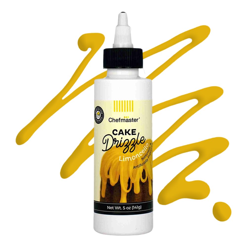Limoncello-Flavored Cake Drizzle by Chefmaster, Edible Cake Drip Frosting for Decorating, Drip for Cakes, Cupcakes, Cookies, Donuts, 5 oz