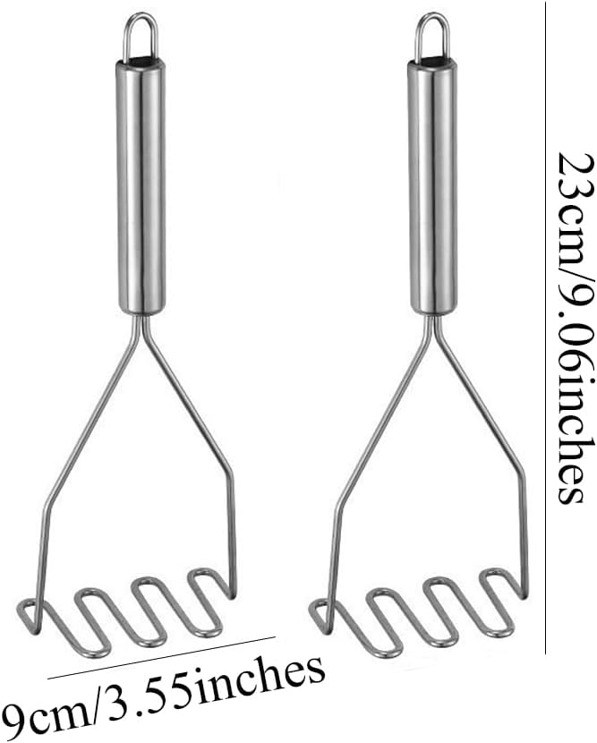 4-Pack Potato Masher, Sturdy Stainless Steel Wire Masher, Heavy Duty Metal Potato Ricer, Manual Masher for Vegetables and Fruits, Dishwasher Safe