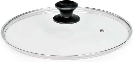12 In Glass Lid for Frying Pan, Tempered Replacement Cover Compatible with All 12 inches Cookware for Skillets, Round Cast Iron, Cast Aluminium, Stainless Steel Pans &Pots