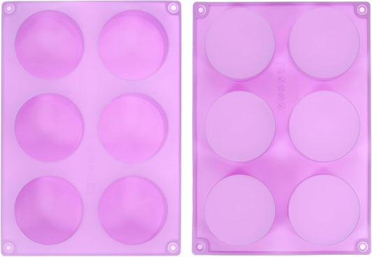 uxcell 2pcs Silicone Muffins Pan, 6 Cup Silicone Cupcake Pan Nonstick Baking Tray for Muffins, Cupcakes, Dishwasher Safe, Purple