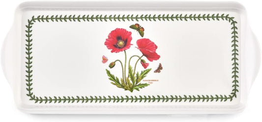 Pimpernel Botanic Garden Sandwich Tray, Vibrant Poppy - Durable Melamine Serving Platter for Indoor & Outdoor Use - Decorative Servware for Crudité & Appetizer Tray, Dishwasher Safe (15" x 6.5")