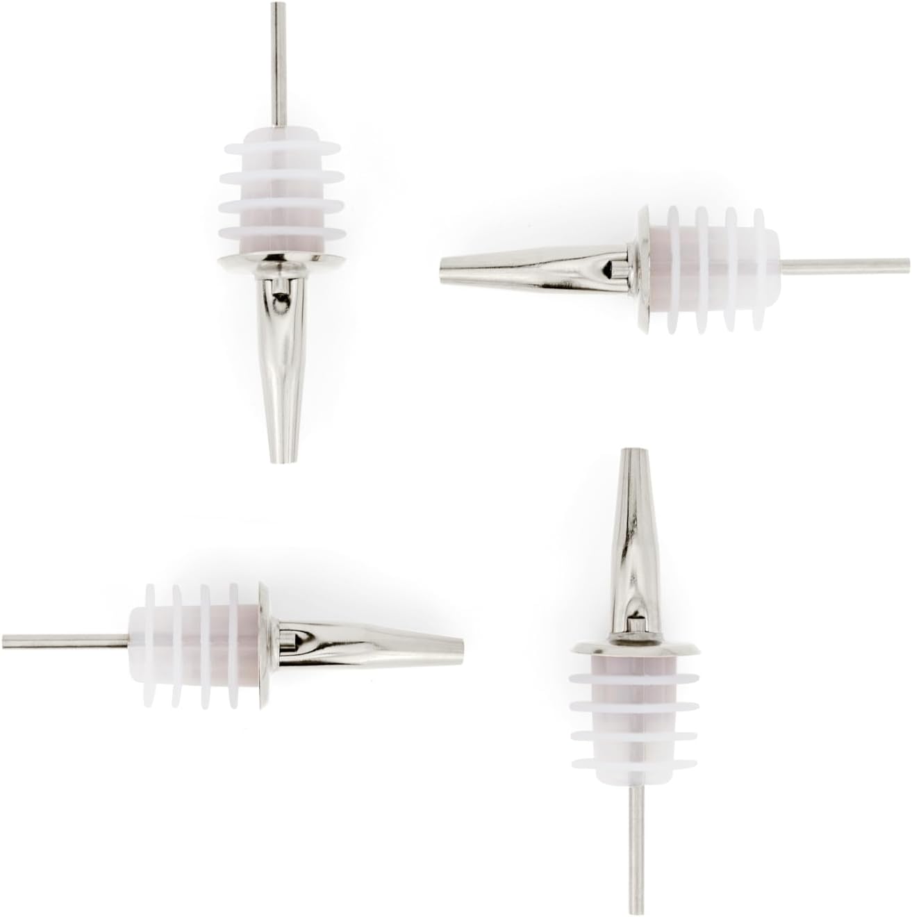 Molimoli Pour Spout Made of Stainless Steel with Automatic Anti-Oxidation Mechanism, Bottle Pourers for Alcohol and Liquor, Olive Oil Dispenser Spout, Wine Pourer Spout,Pack of 4,Silver