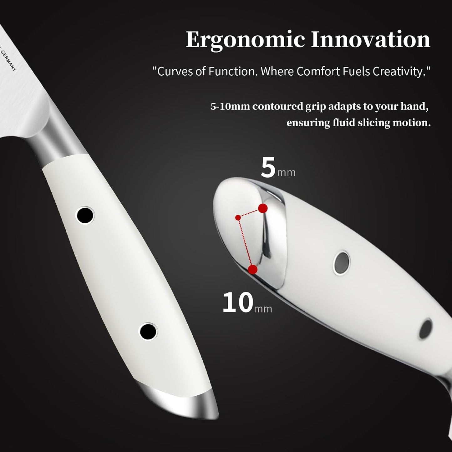 5 inch Paring Knife, German 1.4116 Stainless Steel Fruit Vegetable Peeling Knives, Ivory White Handle, Razor Sharp Small Kitchen Knife with Gift Box