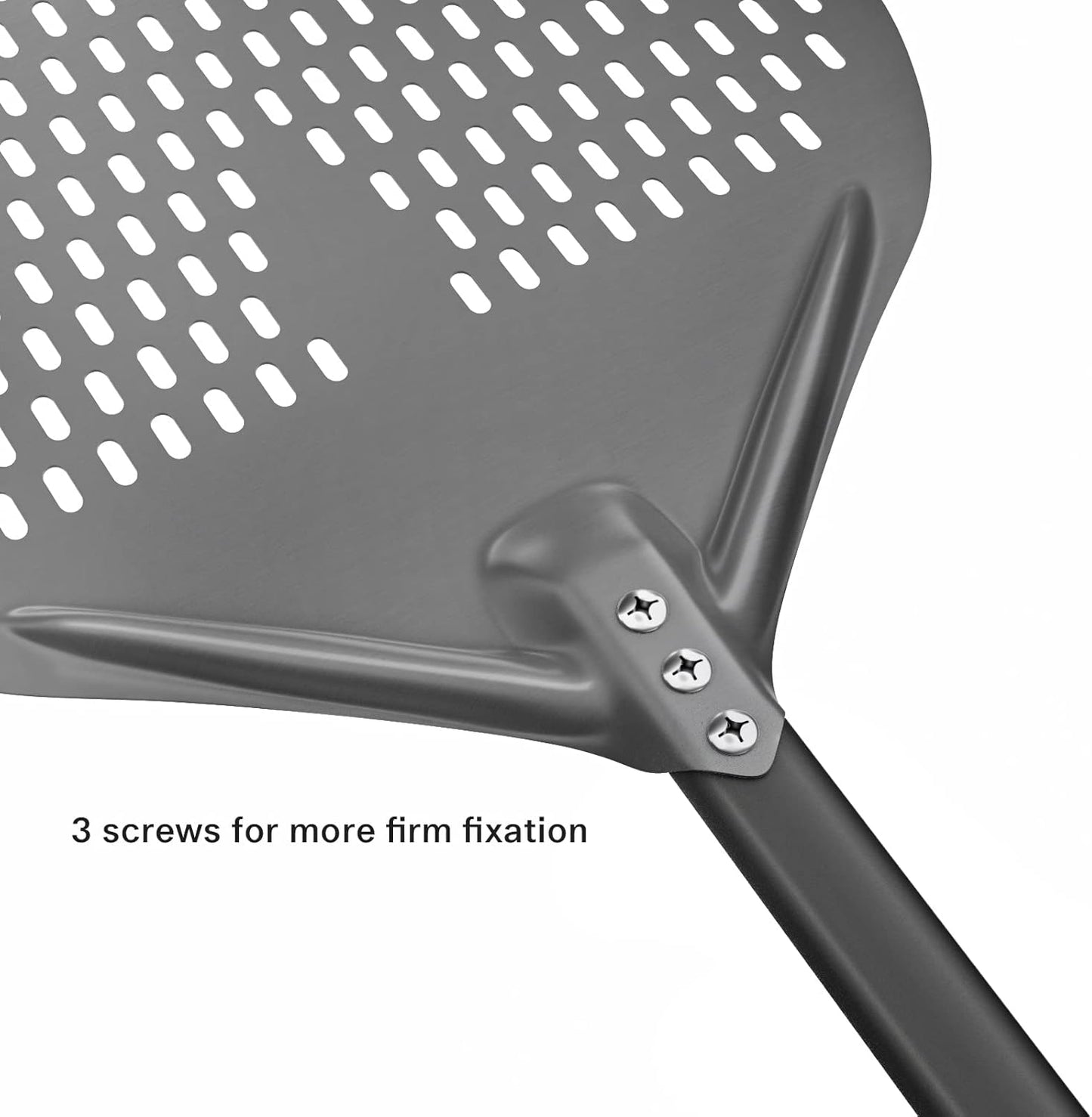 14” Perforated Pizza Peel, Long Handle Hard Anodized Aluminum Pizza Peel, Extra Large Pizza Turning Peel, Professional Pizza Pizza Paddle, 34.8 inch overall