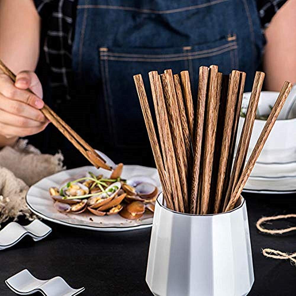 30-Pairs Wooden Chopsticks, Dishwasher Safe Chopstick,ReusableNatural Healthy, Chinese Classic Style for Kitchen, Dining Room, Gourmet, Noodles (9.8 Inch)… (30)