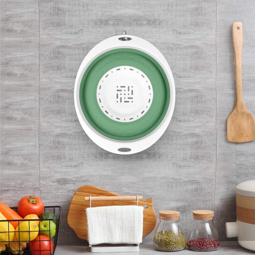 QiMH Collapsible Colander and Strainer, 5 Quart(1.25 gal) BPA Free & Dishwasher-safe Silicone Foldable Strainer, Heavey Duty Kitchen Drainer Basket for Pasta, Veggies and Fruits