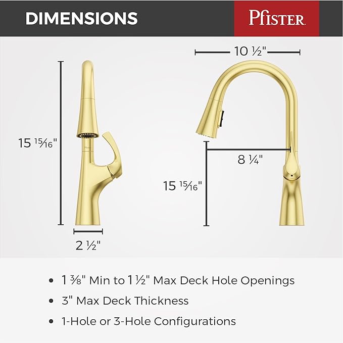 Pfister Talega Pull-Down Kitchen Faucet in Brushed Gold