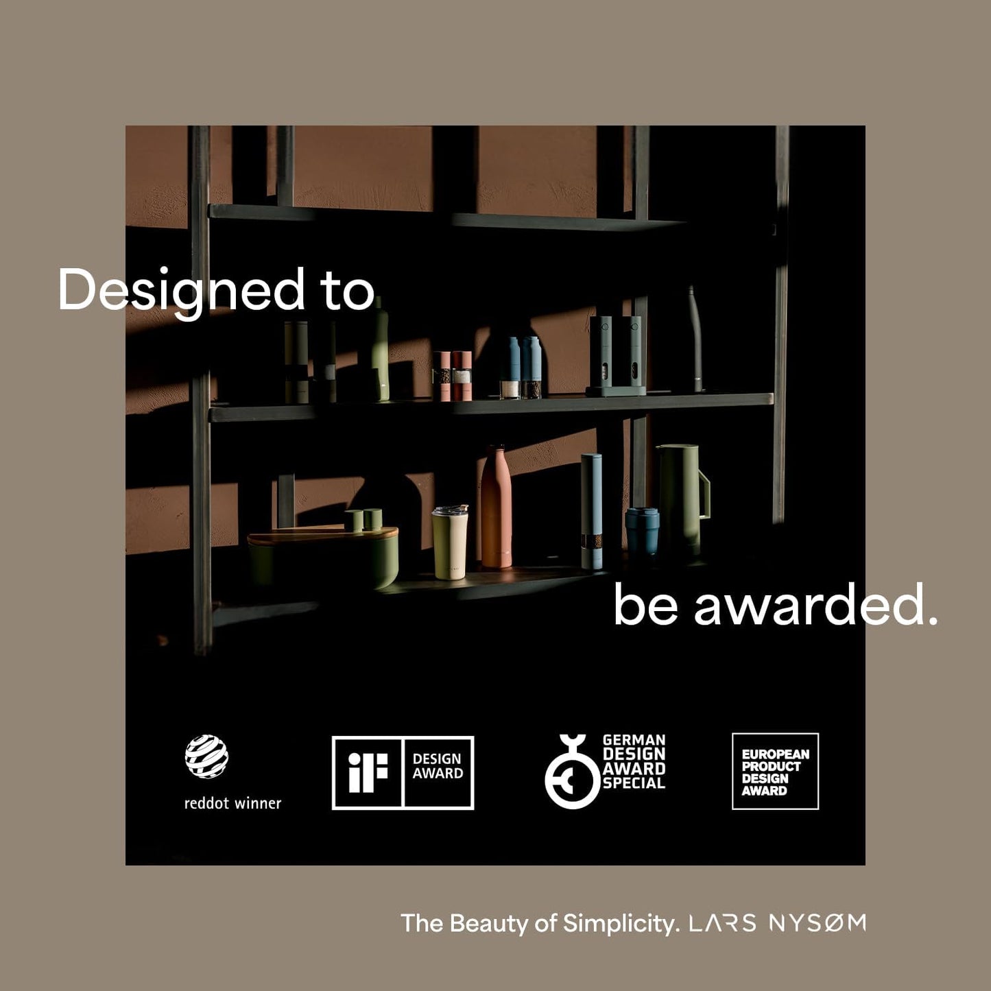 LARS NYSØM Salt and Pepper Grinder Set Manual, Stainless Steel Salt and Pepper Mills with Adjustable Ceramic Grinder I Design Spice Shakers (Pure White)