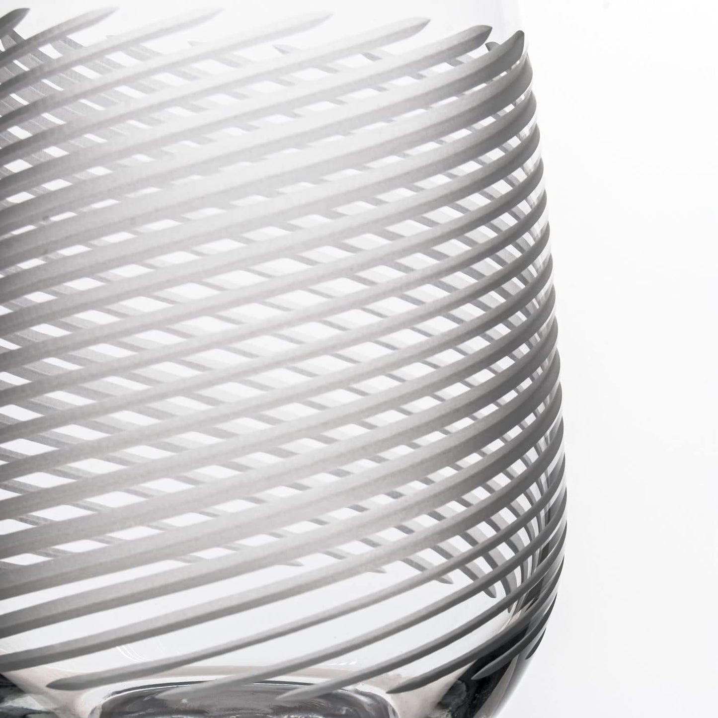 Rolf Glass Cyclone All Purpose Wine Glass | Set of 4 Stemmed 18oz Glasses | Proudly Made in the USA | Large Engraved Tumbler Glasses | Lead-Free Glass