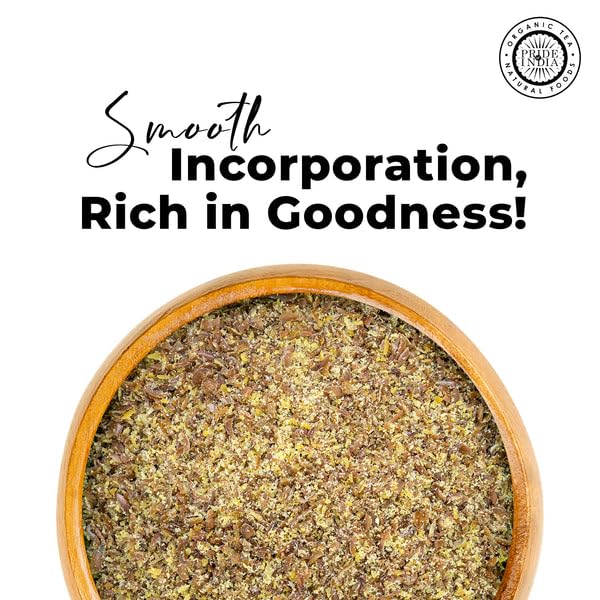 Pride of India - PACK of 6 - Flax Meal Flour 1 lbs (454 gm) Nutty Earthy Taste Freshly Milled in Small Batches | Used for Baking Coating Thickening | Prepare Muffins Pancakes Smoothies Pudding Salads