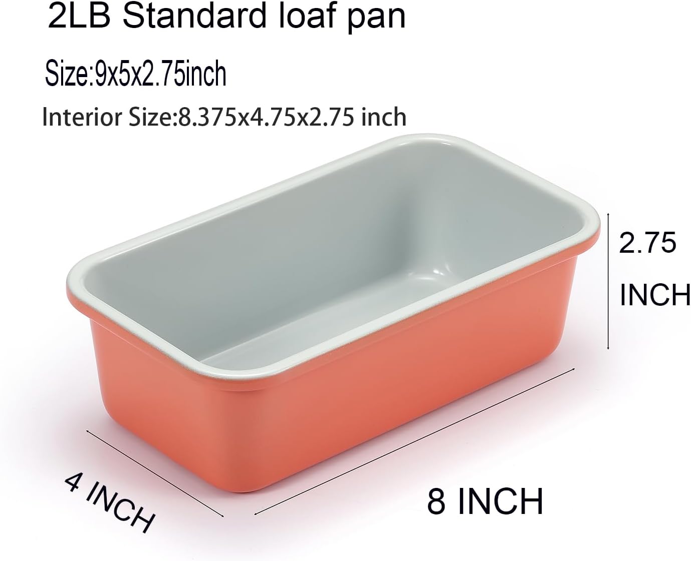 Bread Loaf Pans for Home Baking Carbon Steel 1lb meatloaf Tin, Perracotta 9x5 inch Non Stick banana bread cake baking Mold