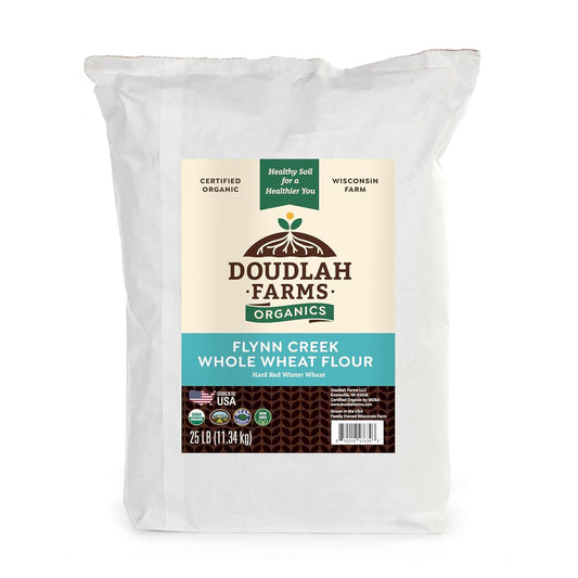 Organic Whole Wheat Flour 25 lb - Non-GMO, Pesticide-Free, Regenerative Organic Certified for Baking Bread, Pizza, Pasta, & More by Doudlah Farms
