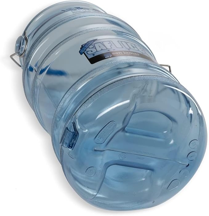 San Jamar Saf-T-Ice Ice Tote with Ice Machine Hanger for Bars, Restaurants, Kitchens, And Fast Food, Polycarbonate, 6 Gallons, Blue, (Pack of 2)