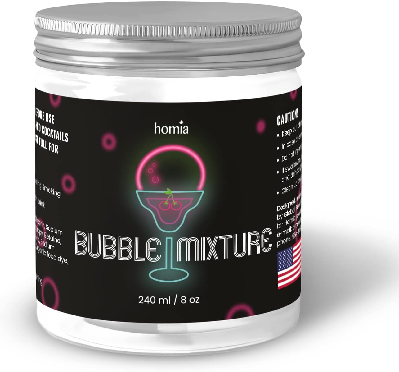 Cocktail Smoker Bubble Mixture for Smoke Infuser - 8oz, Smoker Machine and Wood Smoke Infuser Accessory - Cold Smoke for Drinks - made in USA