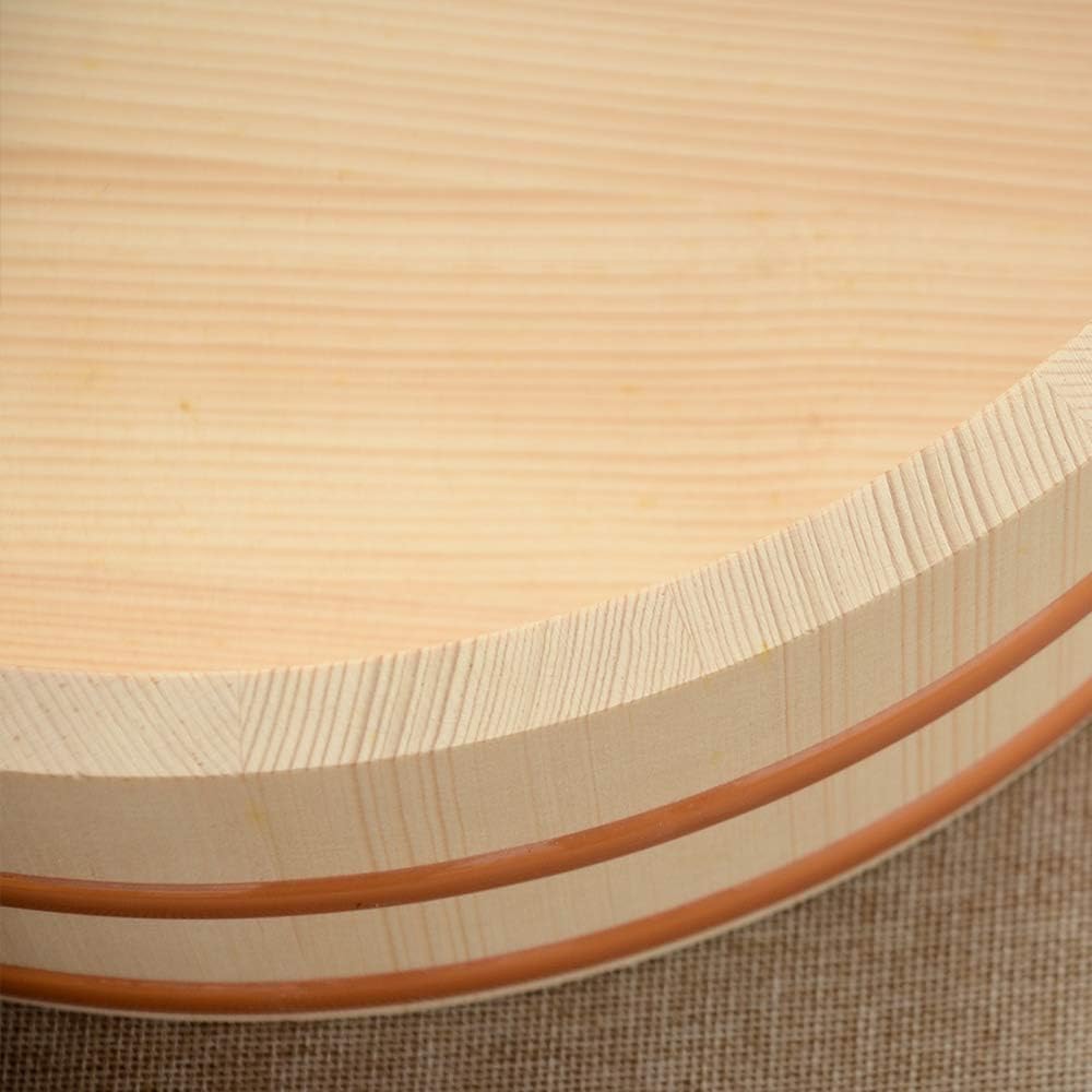 Kichgather 14.2 Inch Wooden Sushi Rice Bowl Hangiri Sushi Oke Rice Mixing Tub (3 pieces)