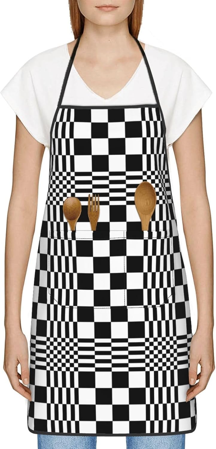Women Men Bib Aprons Chef Cooking Aprons with Pockets for Kitchen Cooking BBQ Baking Grilling