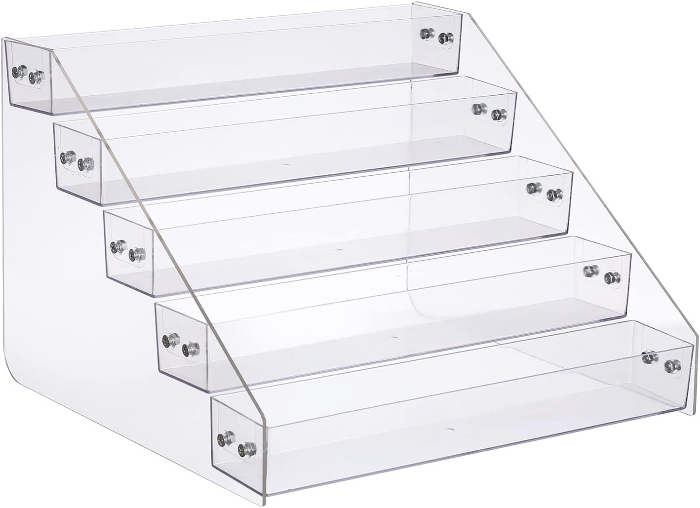 Tiered Spice Rack Acrylic, Spice Rack Shelf Seasoning Organizer for Countertop, Cabinet, Pantry, Kitchen Storage - 5 Tier