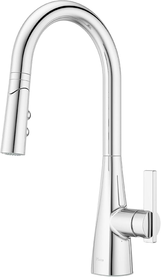 Pfister Exemplar Kitchen Faucet with Pull Down Sprayer, Single Handle, High Arc, NSF Certified, Polished Chrome Finish, F5297EPC