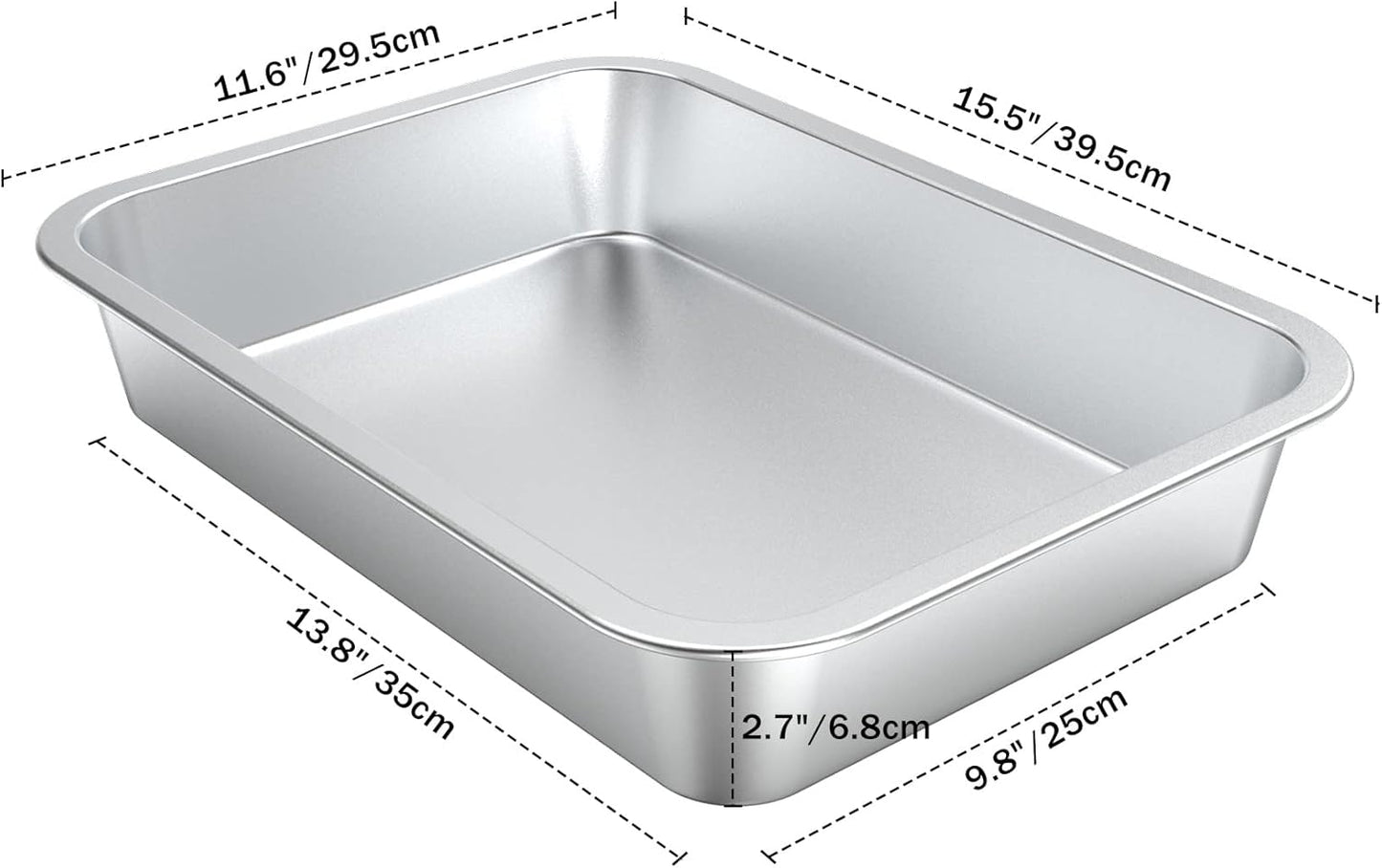 only fire Stainless Steel Baking Pan Roaster Ovens Cookie Sheet Barbeque Grilling Pan for Baking Breads, Grilling Chicken, Vegetables, Easy to Clean & Dishwasher Safe