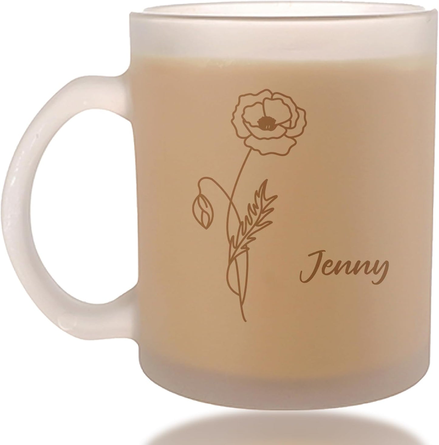 Personalized Coffee Mug, Engraved Birth Flower Mug for Women With Custom Name & Text, Customized Gifts for Birthday, Christmas, Grandma, Wife, Mom, Friends
