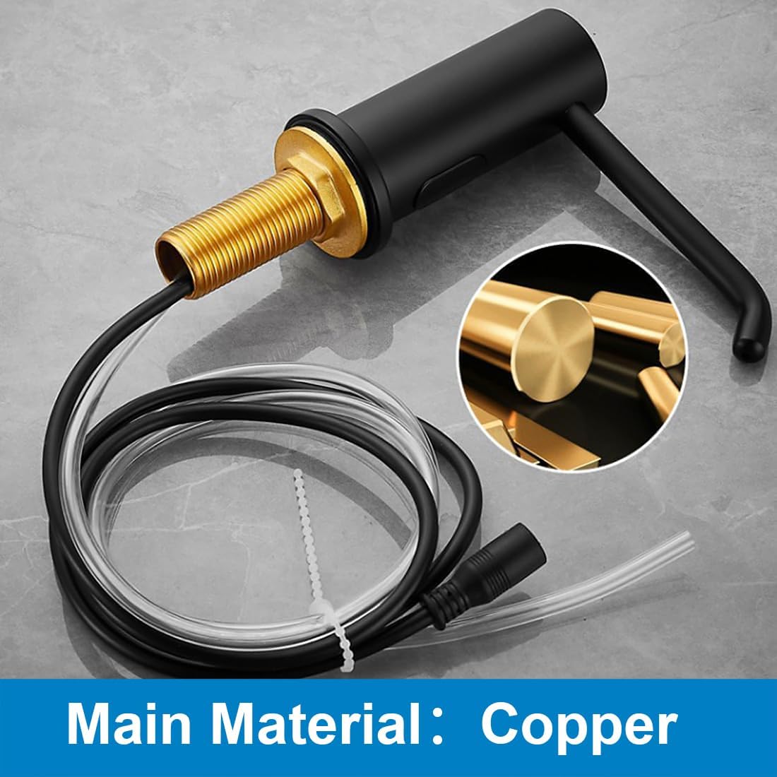 Touchless Automatic Soap Dispenser for Kitchen Bathroom Sink Built in Liquid Commercial Electric Soap Dispenser with Bottle and Pump Matte Black