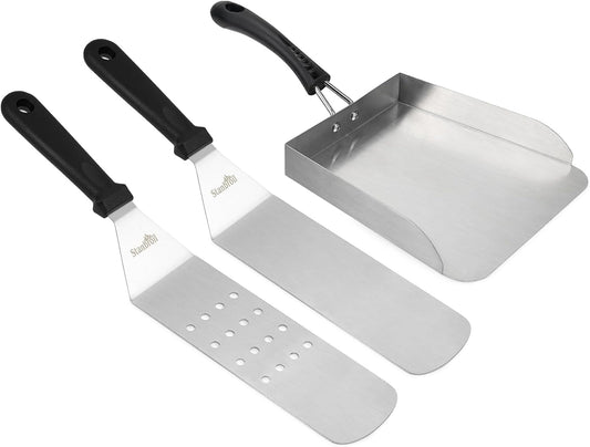 Stanbroil Griddle Spatula Set - Stainless Steel, 3 PCS Flat Top Grill Accessories for Blackstone Griddle