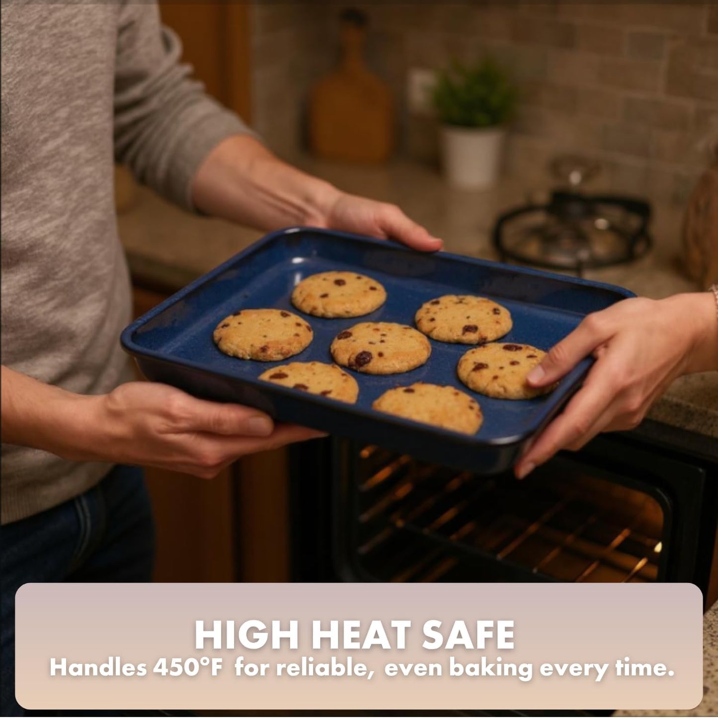 Emeril Lagasse Large Stoneware Baking Sheet – Non Stick Stoneware Cookie Sheet & Baking Tray, Oven Safe Baking Trays for Oven, Ceramic Sheet Pan, 15.75"