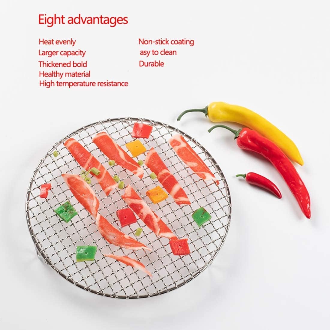 Versatile Round 304 Stainless Steel Cooling Rack Baking,Heat Resistant Rust Proof Sturdy Durable Dia 7"