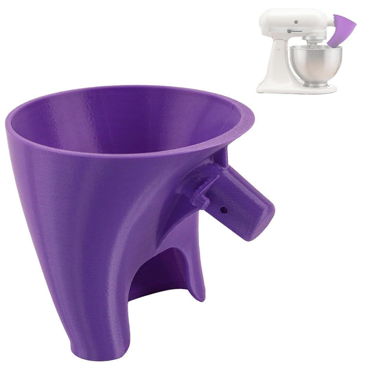 Flour Funnel for Kitchen Aid Stand Mixer, Plastic Funnel with Easy-Pour Attachment Fits KSM150 5-Quart Tilt-Head Mixers, Mess-Free Baking Accessory for Flour, Sugar, and Egg Liquid (PURPLE1PCS)