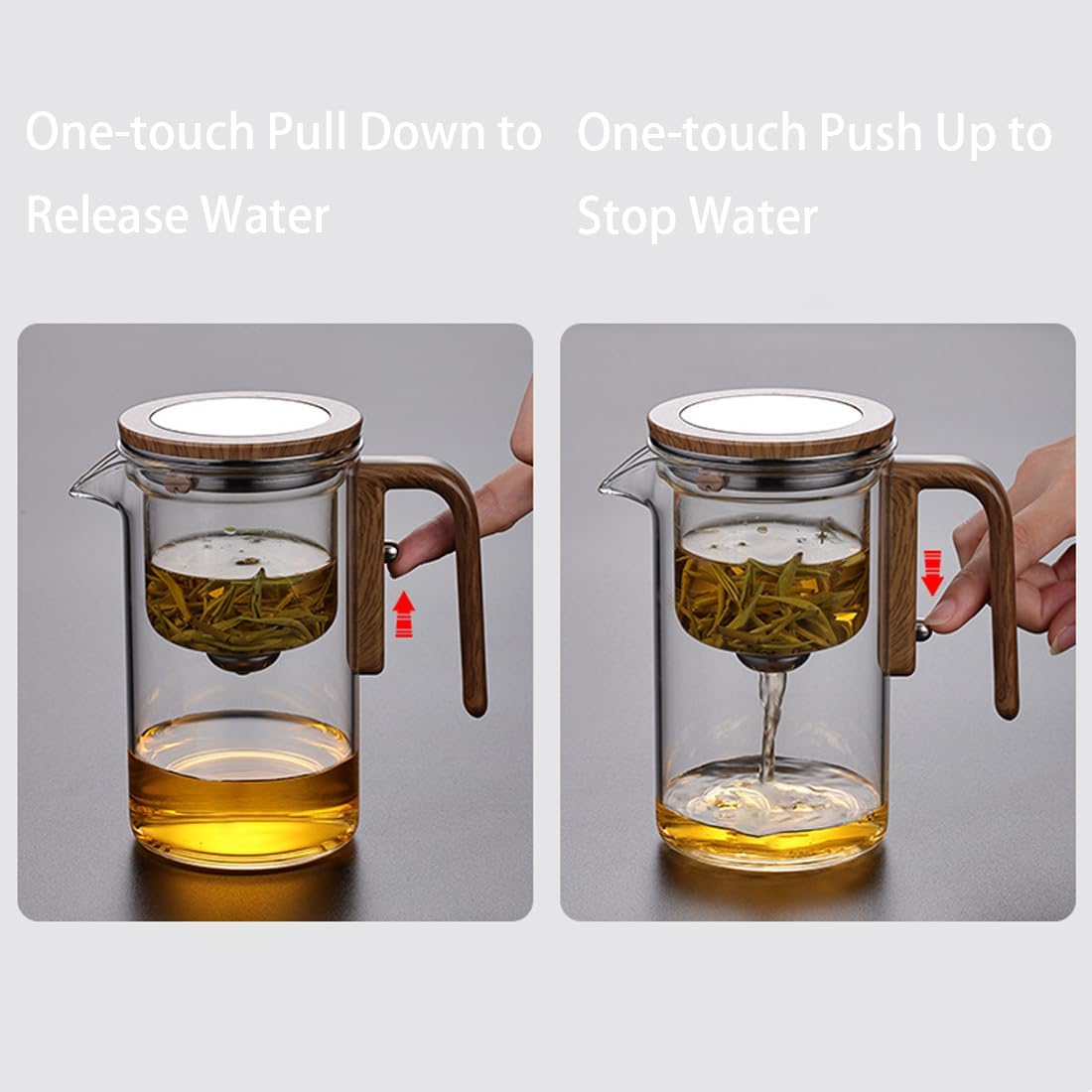 Enchanti Tea Pot, Witchcraft Magic Glass Teapot with Infuser Strainer and Lid for Loose Leaf Tea Herbal, Magnetic Water Separation Tea Maker Kettle Clear Enchantipot (800ml)