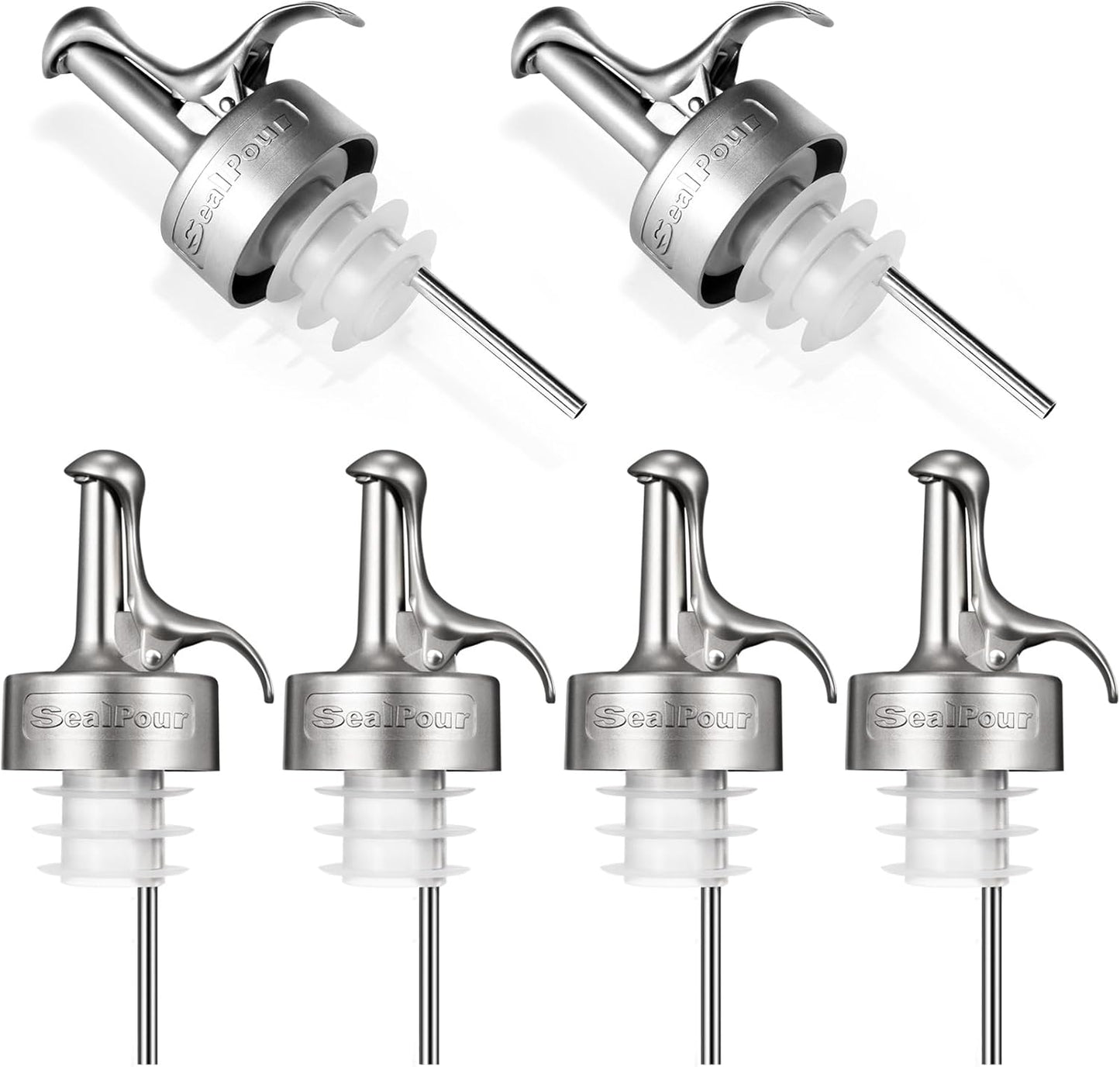 Olive Oil Spouts, Stainless Steel Pour Spout, Olive Oil Pour Spout for Dispenser, Pour Bottle Spouts, Suitable for Beverage,Vinegar and Sauce for Home Kitchen -6PCS