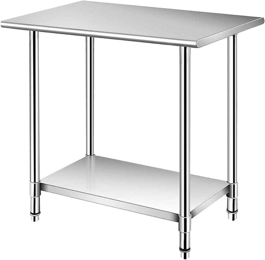 jxgzyy Stainless Steel Table 36x24 Inch NSF Commercial Heavy Duty Table with Adjustable Undershelf Kitchen Food Prep Worktableor for Home Restaurant Hotel and Garage