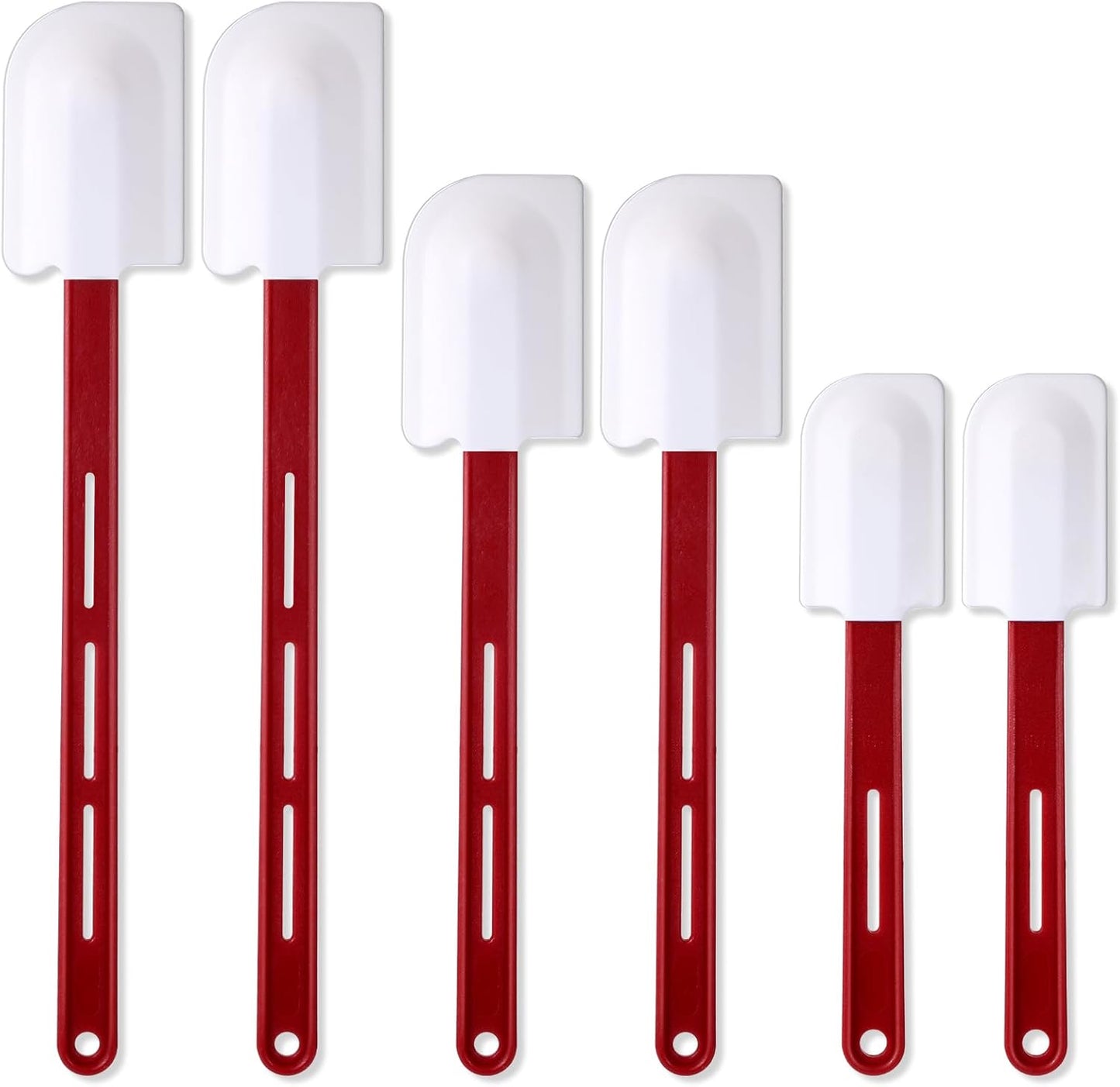 Norme 6 Pcs High Temp Silicone Spatulas Heat Resistant Rubber Spatula Commercial Silicone Scraper with Handle for Kitchen Cook Baking Mixing Utensil, Dishwasher Safe (10,14,16.5 Inch)