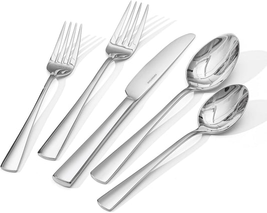KINGSTONE 18/10 Stainless Steel Flatware, 15-Piece Forged Silverware Set for 3, Mirror Polished Cutlery Set Dishwaher Safe for Home, Restaurant, Wedding, Party
