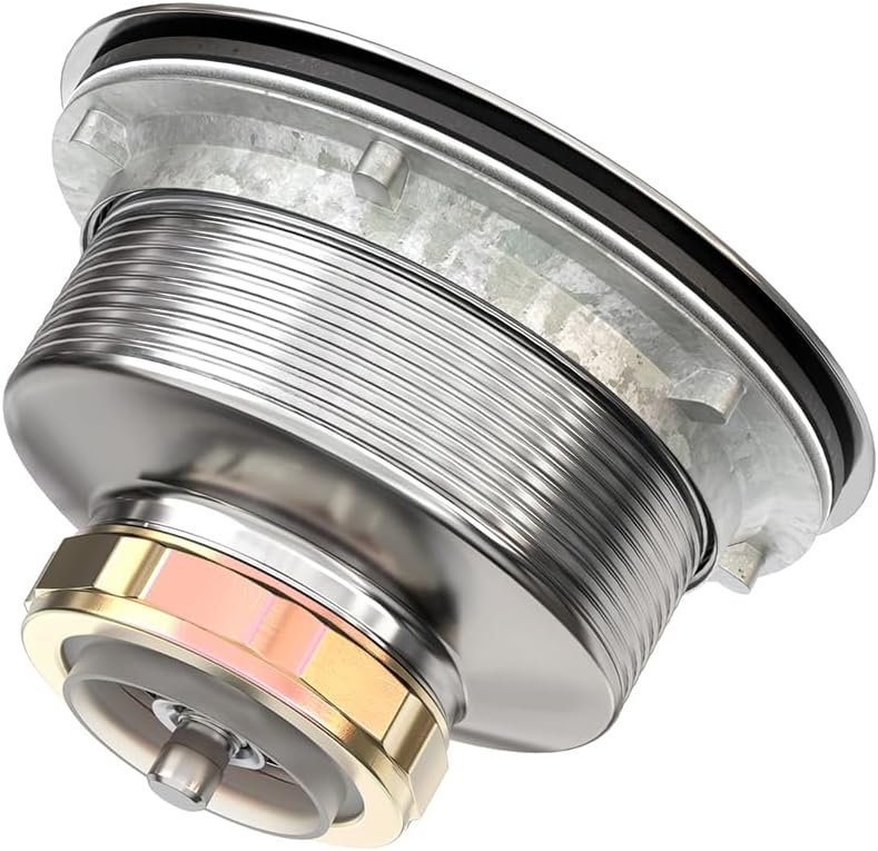 KONE 3-1/2 Inch Kitchen Sink Drain Strainer Assembly Made by All Stainless Steel with Strainer Basket/Drain Stopper, Replacement for Standard Commercial Drains
