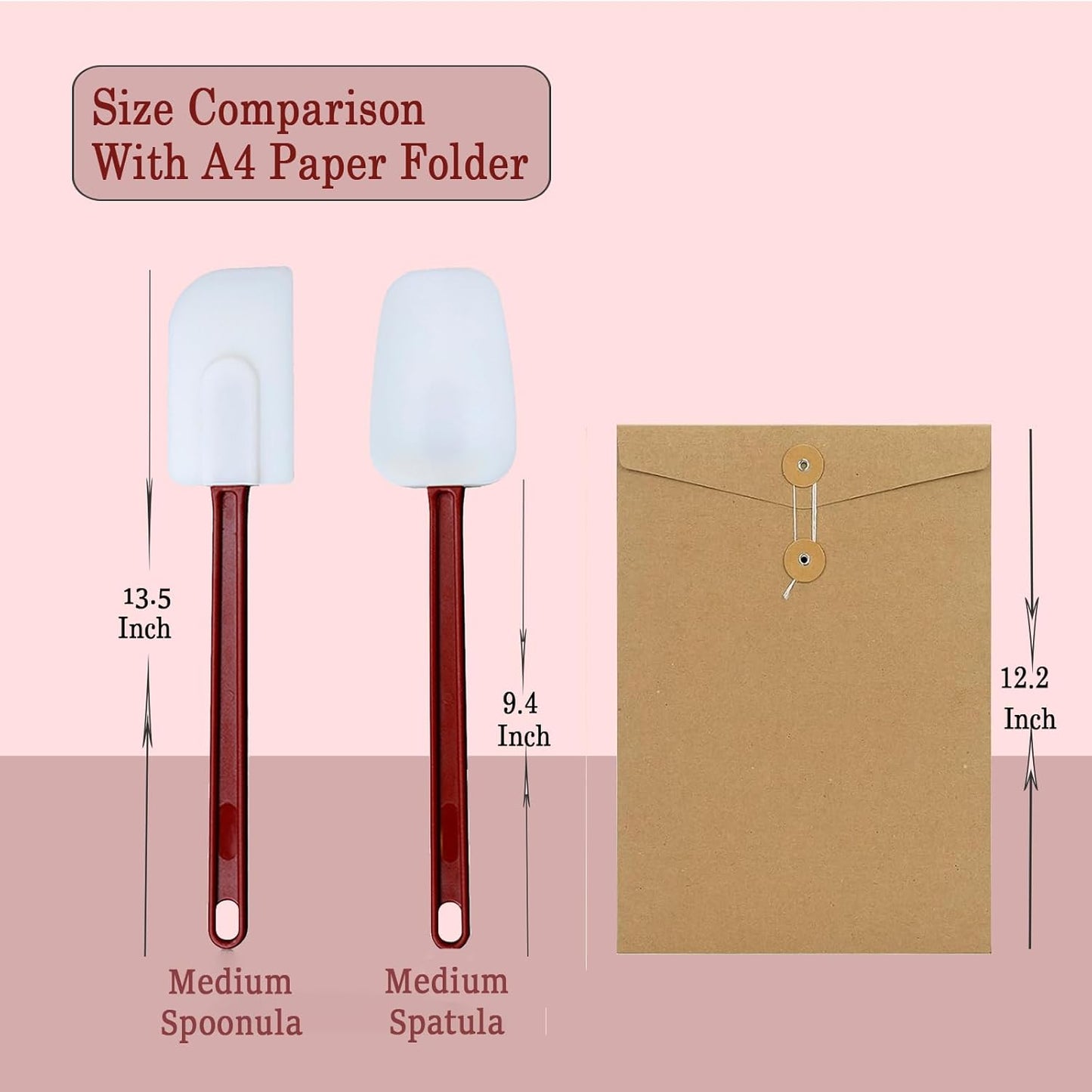 13.5 INCH Silicone Spatulas Heat Resistant Heavy Duty Rubber Spatulas Commercial Spatulas Set for Kitchen Use Silicone Cooking Utensils Sets of 2