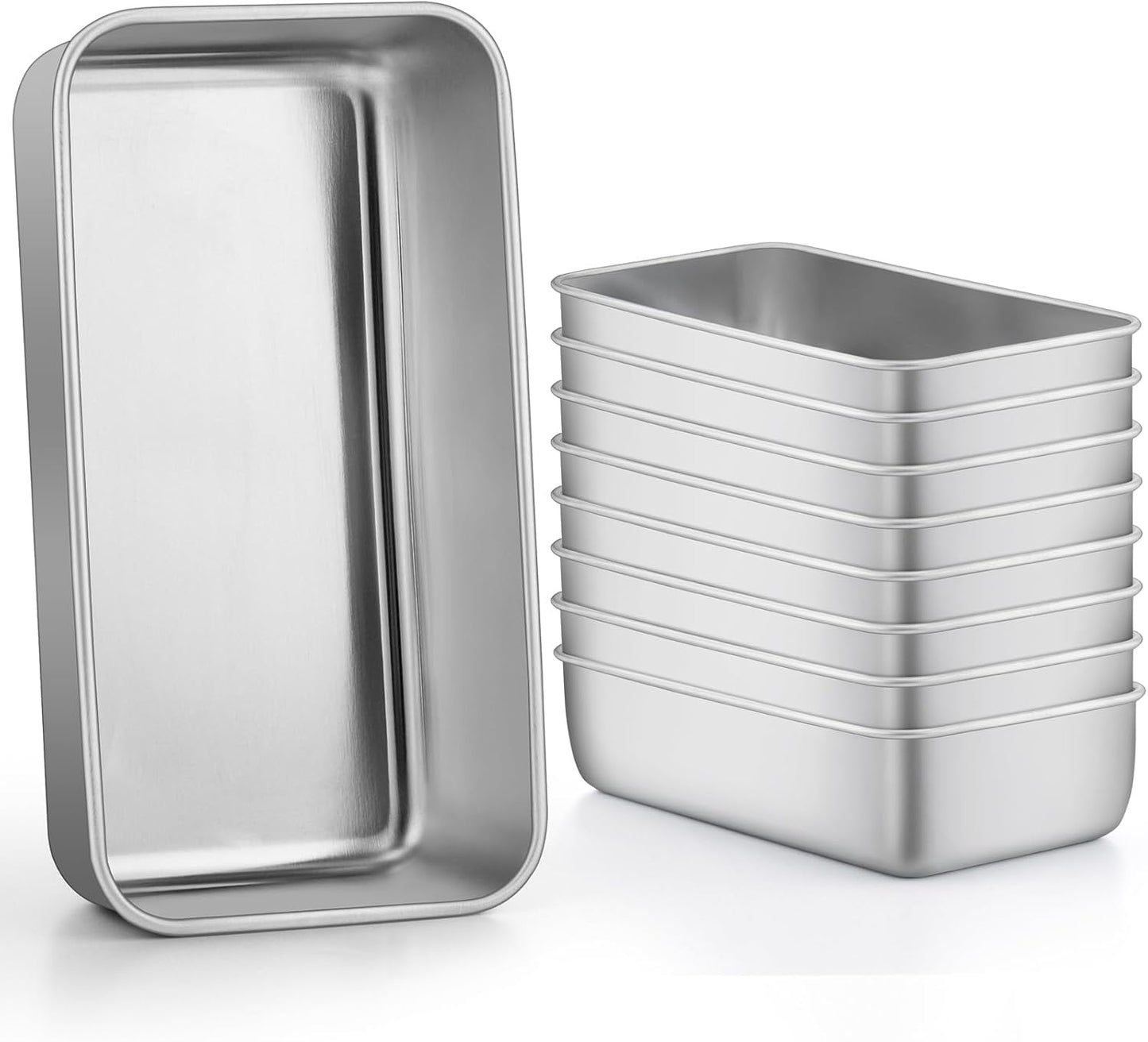 LIANYU 9 Pack Bread Loaf Pans for Baking 9x5Inch, Stainless Steel Meat Bread Baking Pans, Loaf Tin for Homemade Banana Sandwich Sourdough