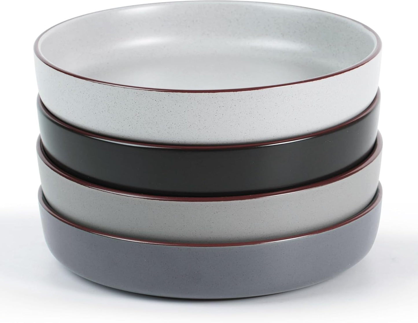 famiware Mercury Pasta Bowls Set of 4, 33 oz Large Salad Bowls, Ceramic Pasta Plates Bowls, Serving Bowls for Kitchen, Microwave & Dishwasher Safe, Multi-color