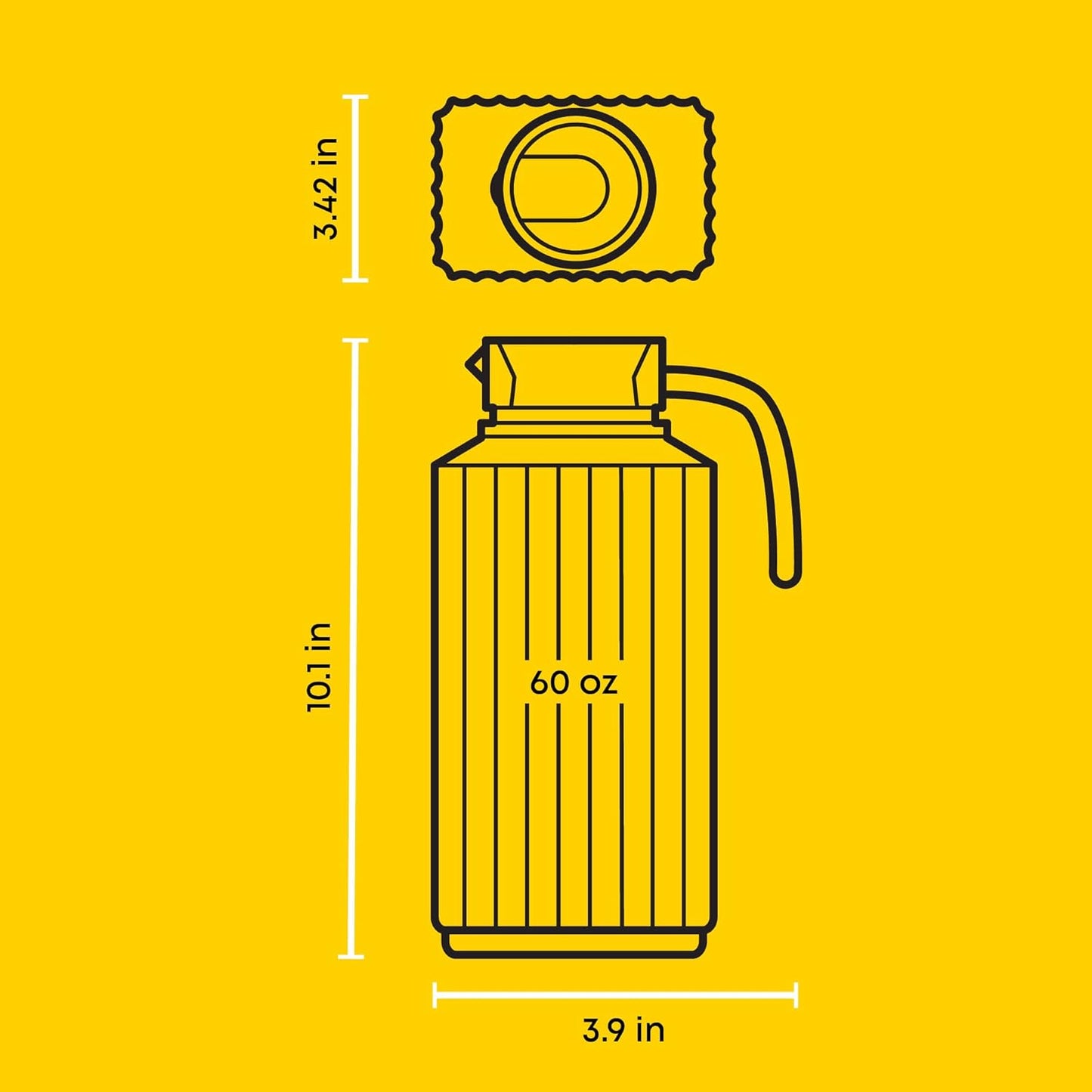 JoyJolt 60oz Glass Pitcher with Lid (2 Lids) - Beverage Serveware and Storage Container for Cold Drinks and Liquids. Juice Container, Water Jug, Fridge Pitcher for Iced Tea or Milk