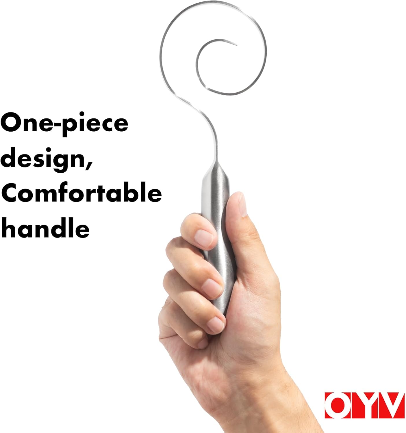 Seamless Dough Whisk, 18/10 Stainless Steel Danish Dough Wisk, 9" Bread Whisk for Sourdough, Cookies, Pizza, Pastry, Dishwasher Safe Dough Hook